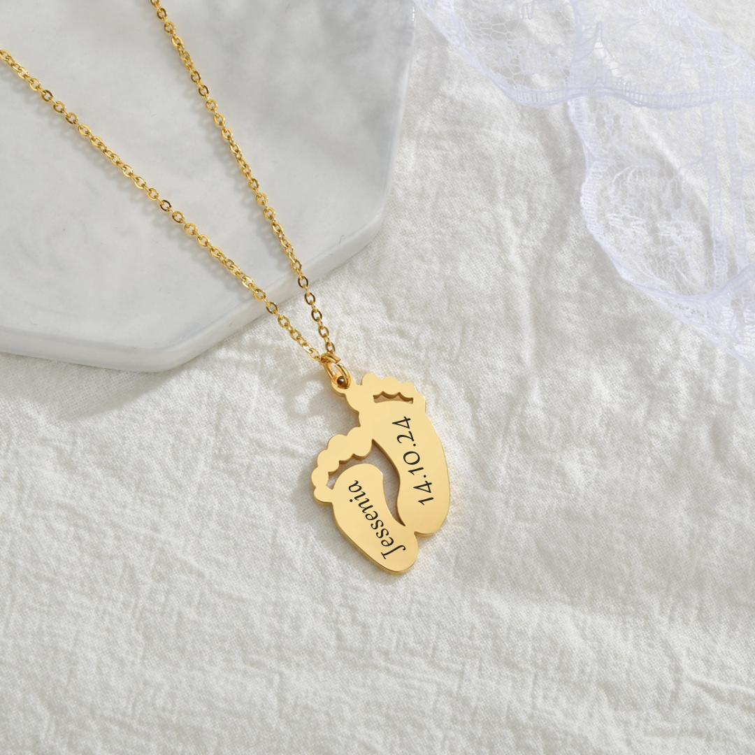 Collar Personalizado Pies Eternos OFERTA 2X1
