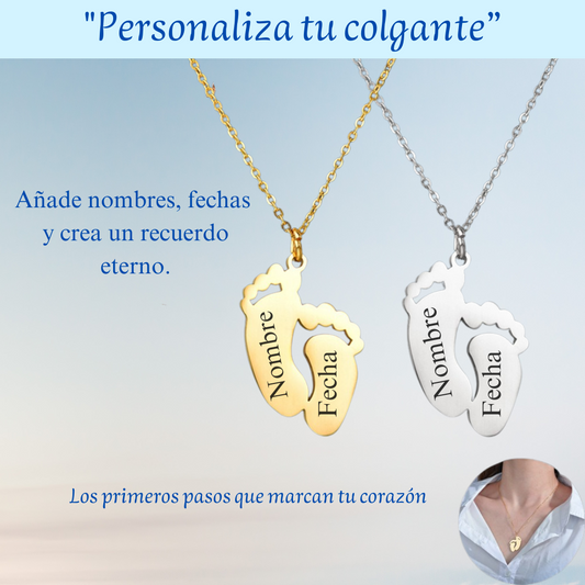 Collar Personalizado Pies Eternos OFERTA 2X1